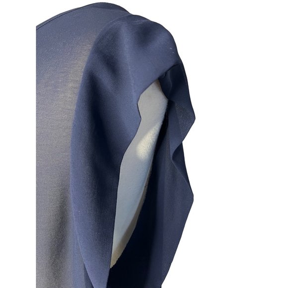 Costa Blanca Blouse Women's Blue Large Sheer Sleeveless Round Neck Hi-Lo Hem - Picture 10 of 13